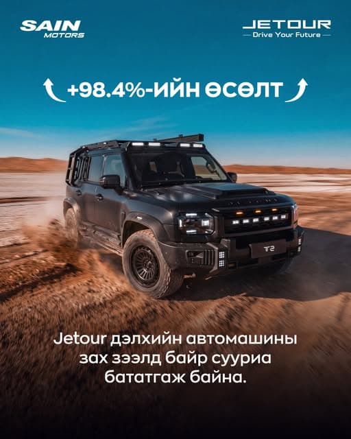 JETOUR T2 АНЭУ-ын зах зээлд борлуулалтаараа ТОП 3-т орлоо